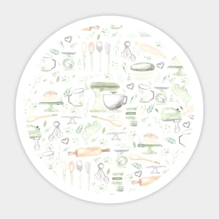 Watercolor Baking Pattern Sticker